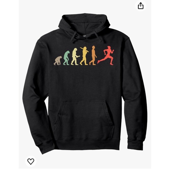 Evolution Of Women's Running‎ Sz MED Black Sweatshirt Hoodie Athletic Novelty - Picture 1 of 6